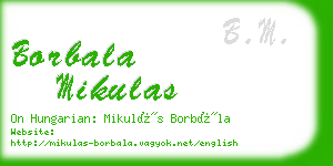 borbala mikulas business card